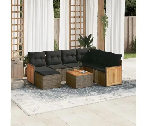 8-Osaline Aiadiivani Komplekt Patjadega, Hall, Polürotang 8-Osaline Aiadiivani Komplekt Patjadega, Hall, Polürotang