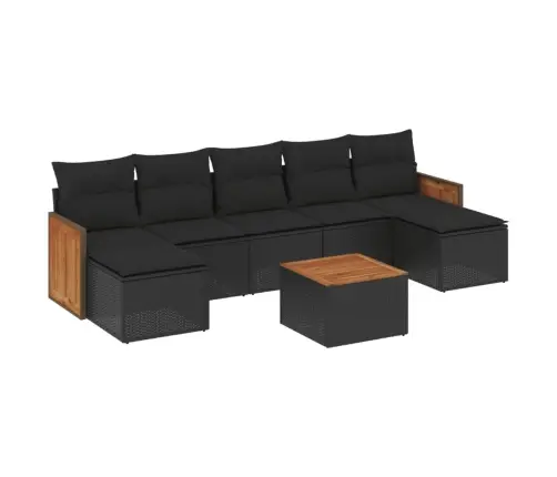 8-Osaline Aiadiivani Komplekt Patjadega, Must, Polürotang