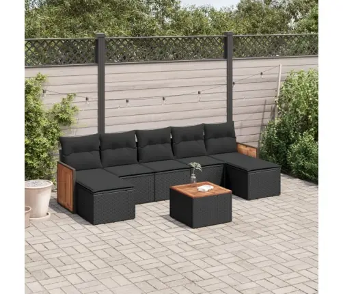 8-Osaline Aiadiivani Komplekt Patjadega, Must, Polürotang