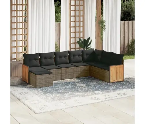 8-Daļīgs Dārza Dīvāna Komplekts Ar Matračiem, Pelēks Pe Pinums Vidaxl 8-Daļīgs Dārza Dīvāna Komplekts Ar Matračiem, Pelēks Pe Pinums Vidaxl