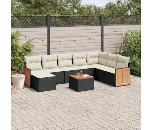 9-Daļīgs Dārza Dīvāna Komplekts, Matrači, Melna Pe Rotangpalma Vidaxl