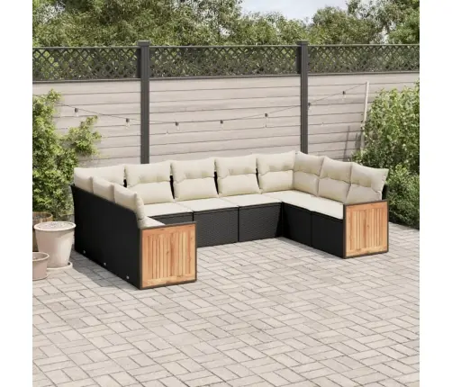 9-Osaline Aiadiivani Komplekt Patjadega, Must, Polürotang