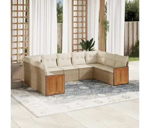 Sofos Komplektas Su Pagalvėlėmis, 9 Dalių, Pilkas, Poliratanas