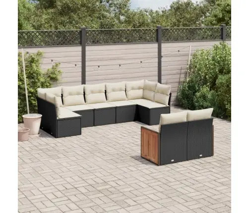 9-Osaline Aiadiivani Komplekt Patjadega, Must, Polürotang