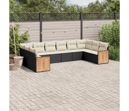 10-Osaline Aiadiivani Komplekt Patjadega, Must, Polürotang