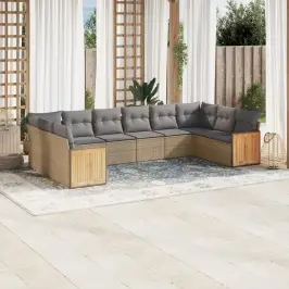 10-Osaline Aiadiivani Komplekt Patjadega, Beež, Polürotang