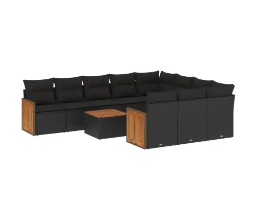 11-Osaline Aiadiivani Komplekt Patjadega, Must, Polürotang