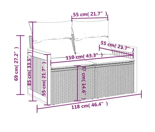 11-Osaline Aiadiivani Komplekt Patjadega, Must, Polürotang