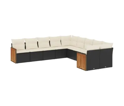 10-Osaline Aiadiivani Komplekt Patjadega, Must, Polürotang
