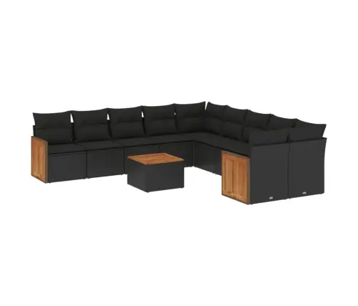 11-Osaline Aiadiivani Komplekt Patjadega, Must, Polürotang