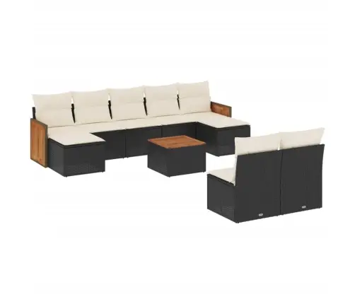 10-Osaline Aiadiivani Komplekt Patjadega, Must, Polürotang