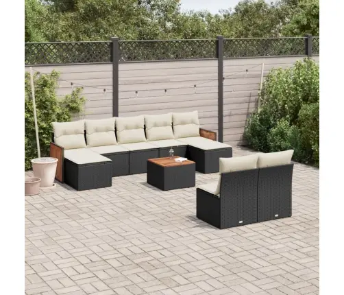 10-Osaline Aiadiivani Komplekt Patjadega, Must, Polürotang