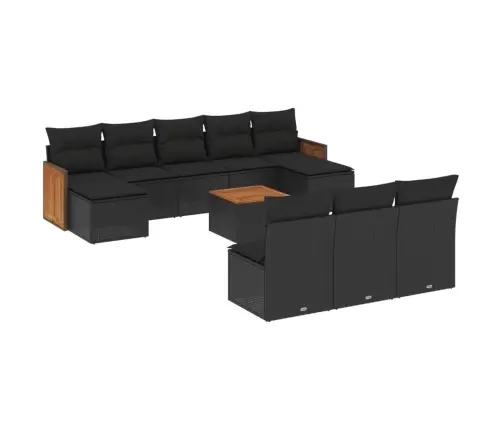 11-Osaline Aiadiivani Komplekt Patjadega, Must, Polürotang