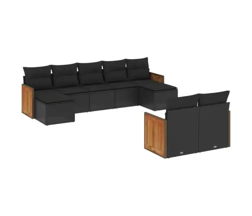 9-Osaline Aiadiivani Komplekt Patjadega, Must, Polürotang