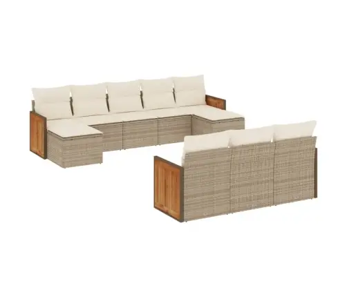 10-Osaline Aiadiivani Komplekt Patjadega, Beež, Polürotang