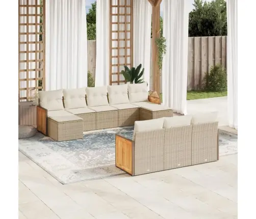 10-Osaline Aiadiivani Komplekt Patjadega, Beež, Polürotang