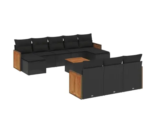 11-Osaline Aiadiivani Komplekt Patjadega, Must, Polürotang