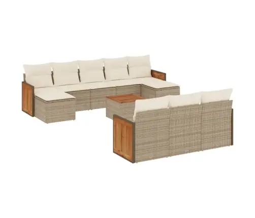 11-Osaline Aiadiivani Komplekt Patjadega, Beež, Polürotang