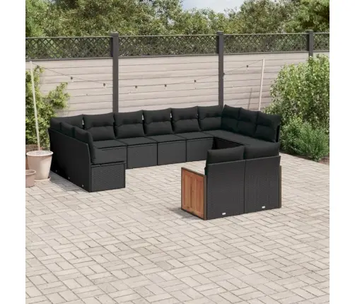 12-Osaline Aiadiivani Komplekt Patjadega, Must, Polürotang