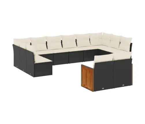 12-Osaline Aiadiivani Komplekt Patjadega, Must, Polürotang