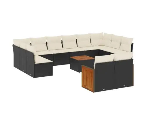 13-Daļīgs Dārza Dīvāna Komplekts Ar Matračiem, Pe Rotangpalma Vidaxl