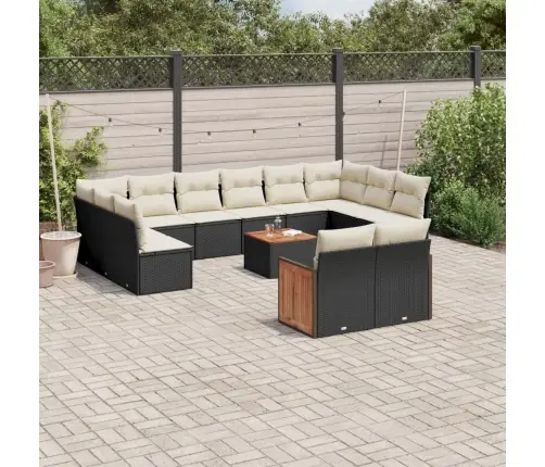 13-Daļīgs Dārza Dīvāna Komplekts Ar Matračiem, Pe Rotangpalma Vidaxl