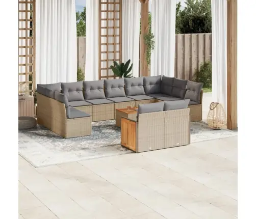 13-Osaline Aiadiivani Komplekt Patjadega, Beež , Polürotang