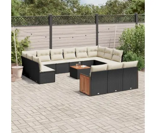 14-Osaline Aiadiivani Komplekt Patjadega, Must, Polürotang