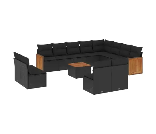 13-Daļīgs Dārza Dīvāna Komplekts Ar Matračiem, Pe Rotangpalma Vidaxl