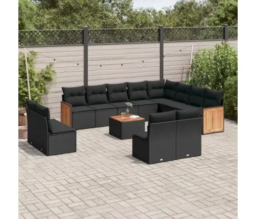 13-Daļīgs Dārza Dīvāna Komplekts Ar Matračiem, Pe Rotangpalma Vidaxl