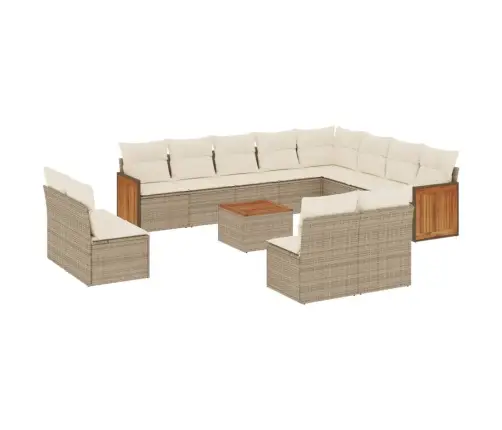 13-Osaline Aiadiivani Komplekt Patjadega, Beež , Polürotang