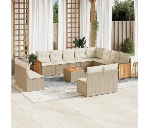 13-Osaline Aiadiivani Komplekt Patjadega, Beež , Polürotang