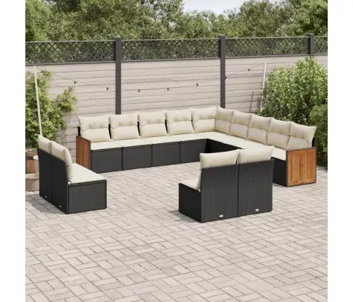 13-Daļīgs Dārza Dīvāna Komplekts Ar Matračiem, Pe Rotangpalma Vidaxl