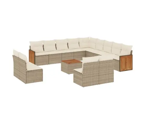 14-Osaline Aiadiivani Komplekt Patjadega, Beež, Polürotang