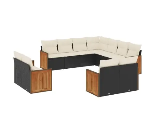 11-Osaline Aiadiivani Komplekt Patjadega, Must, Polürotang