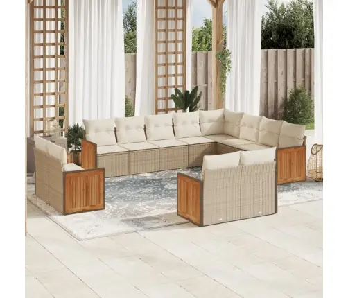 12-Osaline Aiadiivani Komplekt Patjadega, Beež, Polürotang