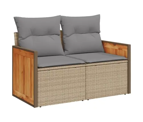 Sodo Komplektas Su Pagalvėlėmis, 12 Dalių, Smėlio, Poliratanas