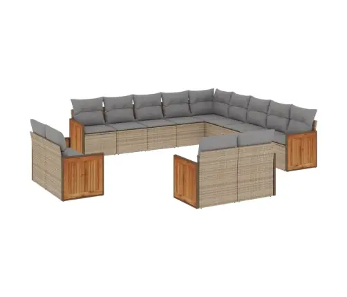 13-Osaline Aiadiivani Komplekt Patjadega, Beež , Polürotang