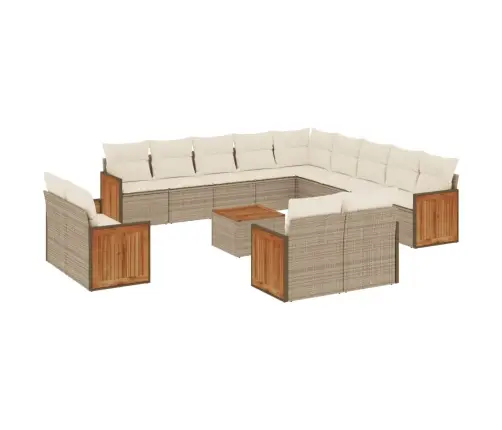 14-Osaline Aiadiivani Komplekt Patjadega, Beež, Polürotang