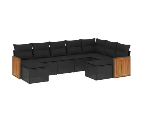 9-Daļīgs Dārza Dīvāna Komplekts, Matrači, Melna Pe Rotangpalma Vidaxl 9-Daļīgs Dārza Dīvāna Komplekts, Matrači, Melna Pe Rotangpalma Vidaxl