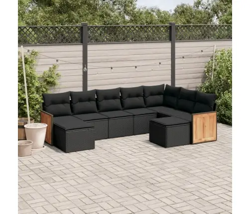 9-Daļīgs Dārza Dīvāna Komplekts, Matrači, Melna Pe Rotangpalma Vidaxl 9-Daļīgs Dārza Dīvāna Komplekts, Matrači, Melna Pe Rotangpalma Vidaxl