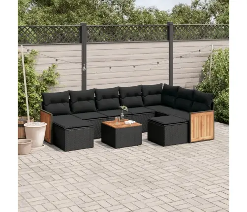 10-Osaline Aiadiivani Komplekt Patjadega, Must, Polürotang