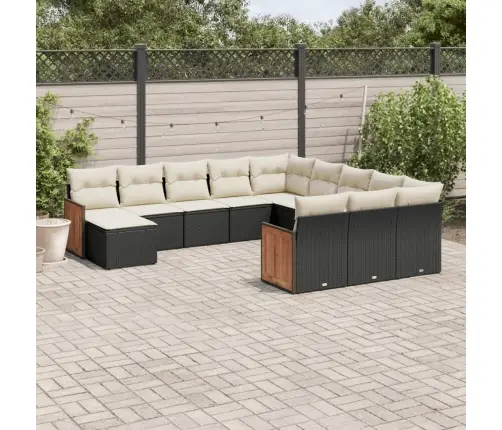 12-Osaline Aiadiivani Komplekt Patjadega, Must, Polürotang