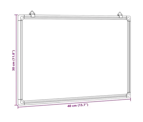 Magnētiska Tāfele, Balta, 40X30X1,7 Cm, Alumīnijs Vidaxl