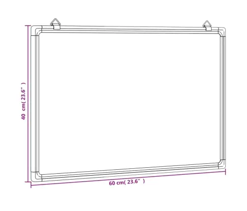 Magnetinė Balta Lenta, 60X40X1,7cm Aliuminis