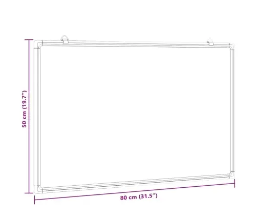 Magnētiska Tāfele, Balta, 40X30X1,7 Cm, Alumīnijs Vidaxl