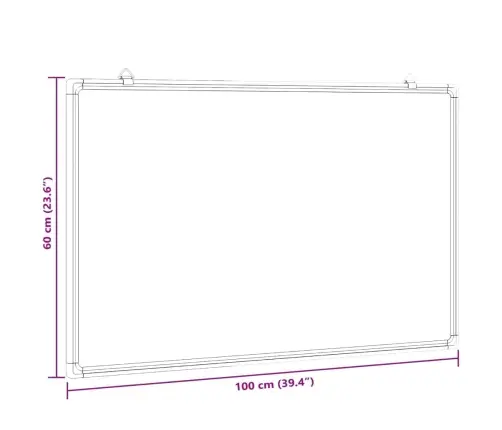 Valge Magnettahvel, 100X60X1,7 cm Alumiinium