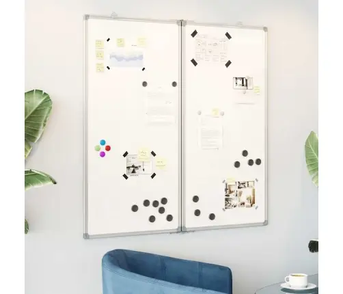 Magnētiska Tāfele, Salokāma, 80X80X1,7 Cm, Alumīnijs Vidaxl