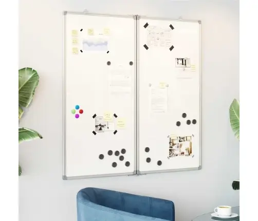 Magnetinė Balta Lenta, 100X100X1,7cm Aliuminis, Sulankstoma