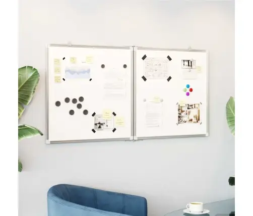 Magnetinė Balta Lenta, 120X60X1,7cm Aliuminis, Sulankstoma